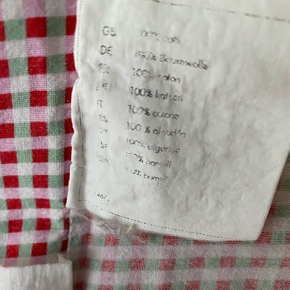 Pillow sham, 24 x 24 inch insert, 100% cotton, polka dots, gingham, eyelet trim. - Picture 3 of 5